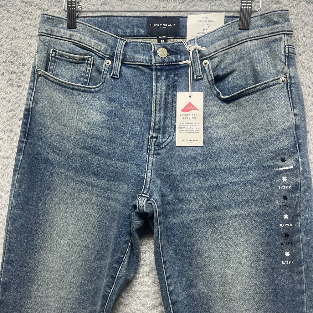 Lucky Brand Sweet Mid Rise Boot Jeans Womens 8 29 Blue Bootcut Stretch New - Picture 4 of 16